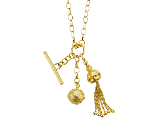 Yellow Gold Tassel/Toggle Charm