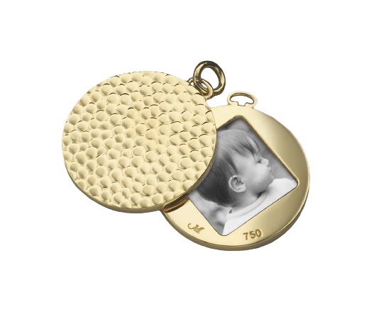 Yellow Gold Round Hammered Image Case