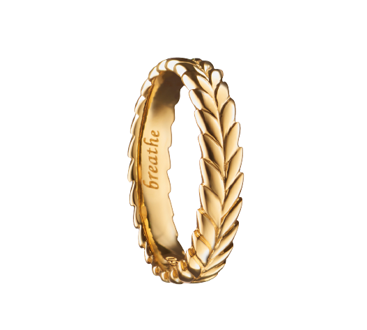 Yellow Gold Poesy Breathe Leaf
